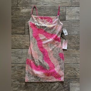 Pink and Silver Sequin Dress